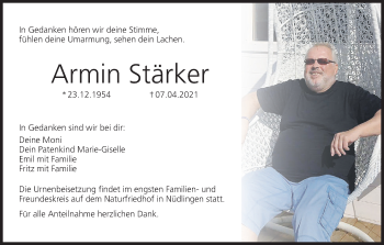 Anzeige von Armin Stärker von MGO