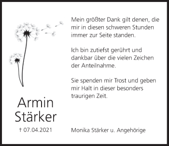 Anzeige von Armin Stärker von MGO