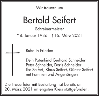 Anzeige von Bertold Seifert von MGO