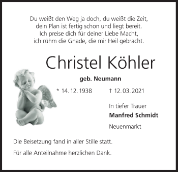 Anzeige von Christel Köhler von MGO