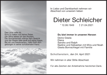 Anzeige von Dieter Schleicher von MGO