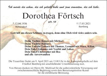Anzeige von Dorothea Förtsch von MGO