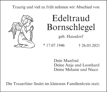 Anzeige von Edeltraud Bornschlegel von MGO