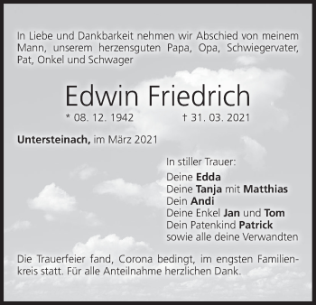 Anzeige von Edwin Friedrich von MGO