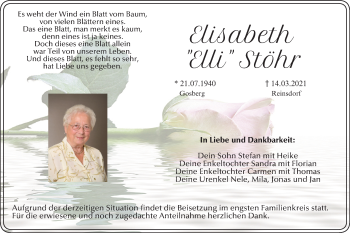 Anzeige von Elisabeth Stöhr von MGO