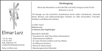 Anzeige von Elmar Lurz von MGO