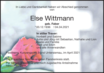 Anzeige von Else Wittmann von MGO