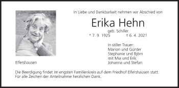 Anzeige von Erika Hehn von MGO