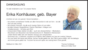 Anzeige von Erika Konhäuser von MGO