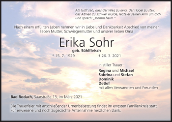 Anzeige von Erika Sohr von MGO