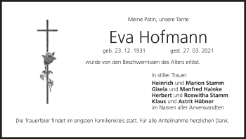 Anzeige von Eva Hofmann von MGO