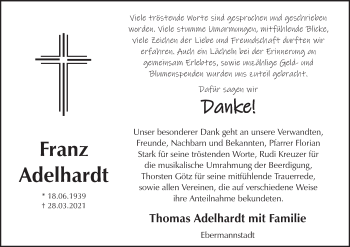 Anzeige von Franz Adelhardt von MGO