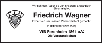 Anzeige von Friedrich Wagner von MGO