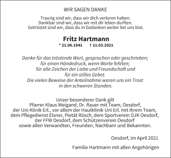 Anzeige von Fritz Hartmann von MGO