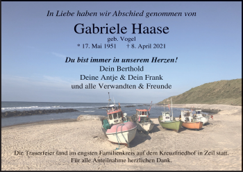 Anzeige von Gabriele Haase von MGO