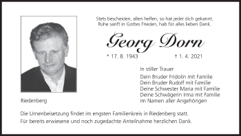 Anzeige von Georg Dorn von MGO