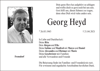 Anzeige von Georg Heyd von MGO