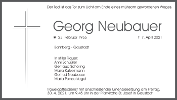 Anzeige von Georg Neubauer von MGO