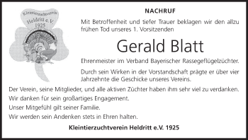 Anzeige von Gerald Blatt von MGO