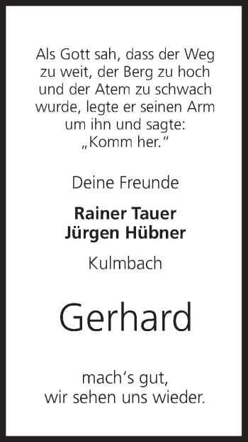 Anzeige von Gerhard  von MGO