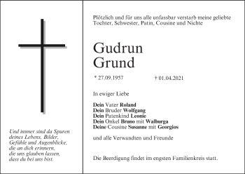 Anzeige von Gudrun Grund von MGO