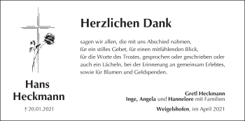 Anzeige von Hans Heckmann von MGO