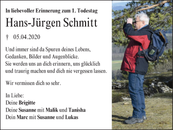 Anzeige von Hans-Jürgen Schmitt von MGO