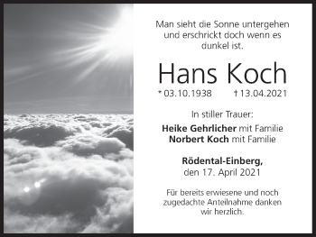 Anzeige von Hans Koch von MGO