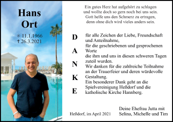 Anzeige von Hans Ort von MGO