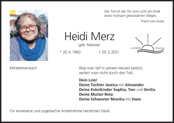 Anzeige von Heidi Merz von MGO