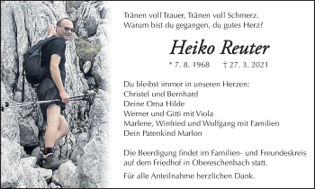 Anzeige von Heiko Reuter von MGO