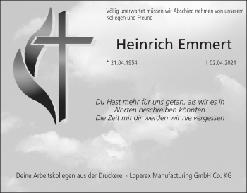 Anzeige von Heinrich Emmert von MGO