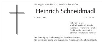 Anzeige von Heinrich Schneidmadl von MGO