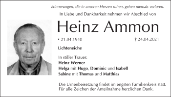 Anzeige von Heinz Ammon von MGO