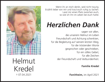 Anzeige von Helmut Kredel von MGO