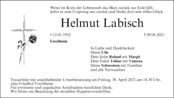 Anzeige von Helmut Labisch von MGO