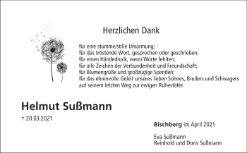 Anzeige von Helmut Sußmann von MGO