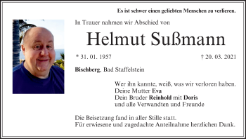 Anzeige von Helmut Sußmann von MGO