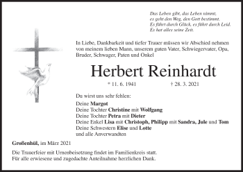 Anzeige von Herbert Reinhardt von MGO