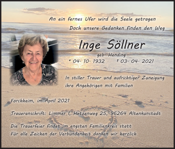 Anzeige von Inge Söllner von MGO