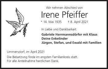 Anzeige von Irene Pfeiffer von MGO