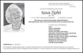 Anzeige von Isova Zipfel von MGO