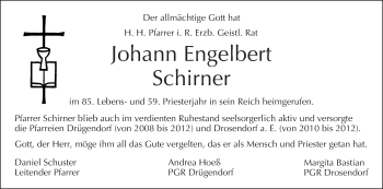 Anzeige von Johann Engelbert Schirner von MGO
