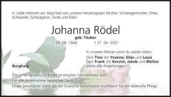 Anzeige von Johanna Rödel von MGO