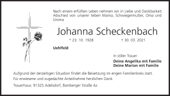 Anzeige von Johanna Scheckenbach von MGO