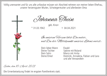 Anzeige von Johanna Thein von MGO