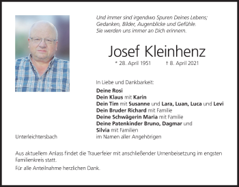 Anzeige von Josef Kleinhenz von MGO