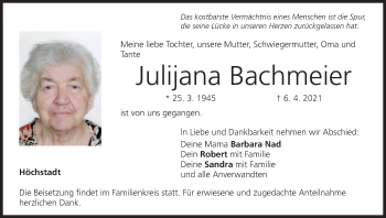 Anzeige von Julijana Bachmeier von MGO