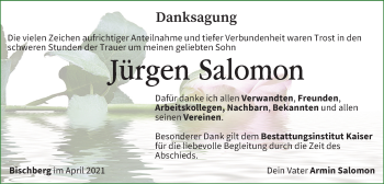 Anzeige von Jürgen Salomon von MGO