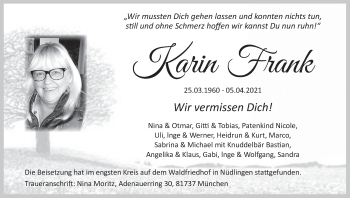 Anzeige von Karin Frank von MGO